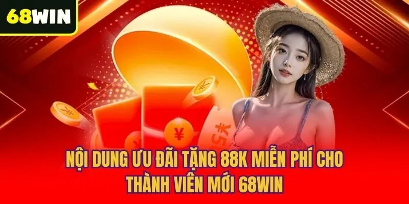 Nội dung ưu đãi tặng 88k miễn phí cho thành viên mới 68win