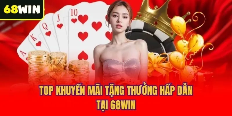 Top khuyến mãi tặng thưởng hấp dẫn tại 68win